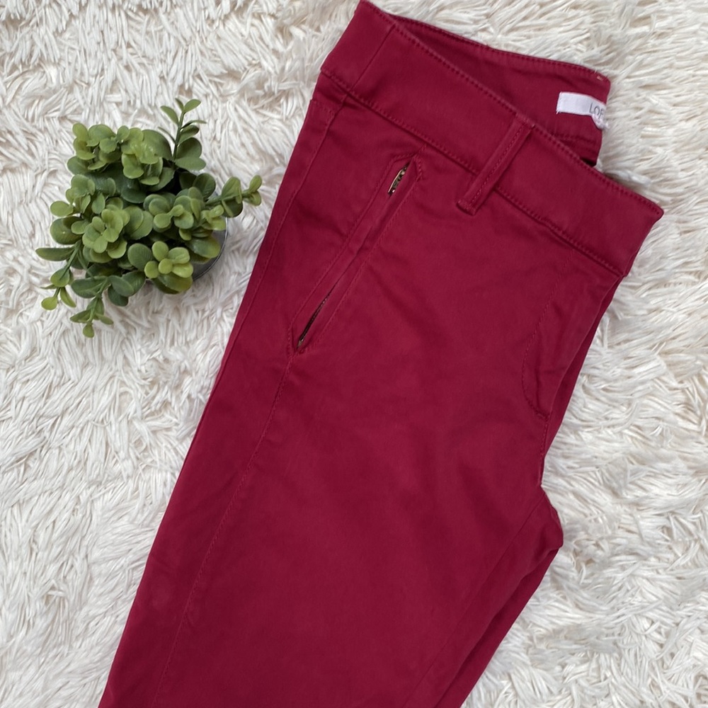 🎉HP🎉 Loft Ankle Pants 💗 Cranberry Red - Picture 7 of 14